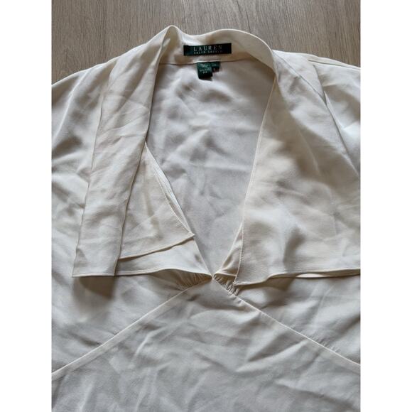 Lauren Ralph Lauren 100% Silk Women's Relaxed Blouse (Cream, Large) - Picture 2 of 6